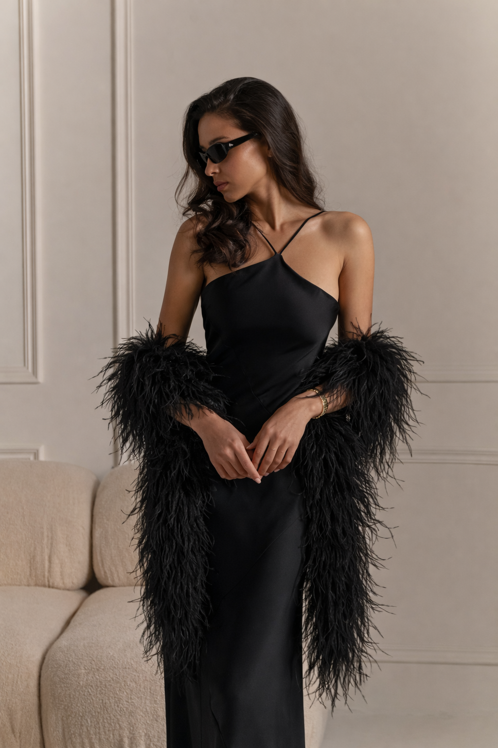 Боа з натурального пера страуса