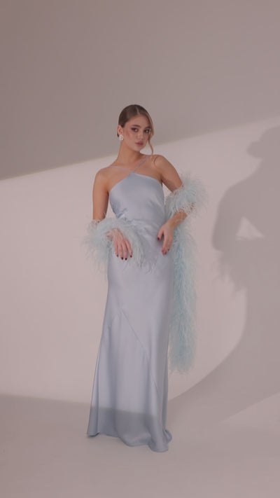 Video of Elara Dress in blue color by Lafatale Atelier