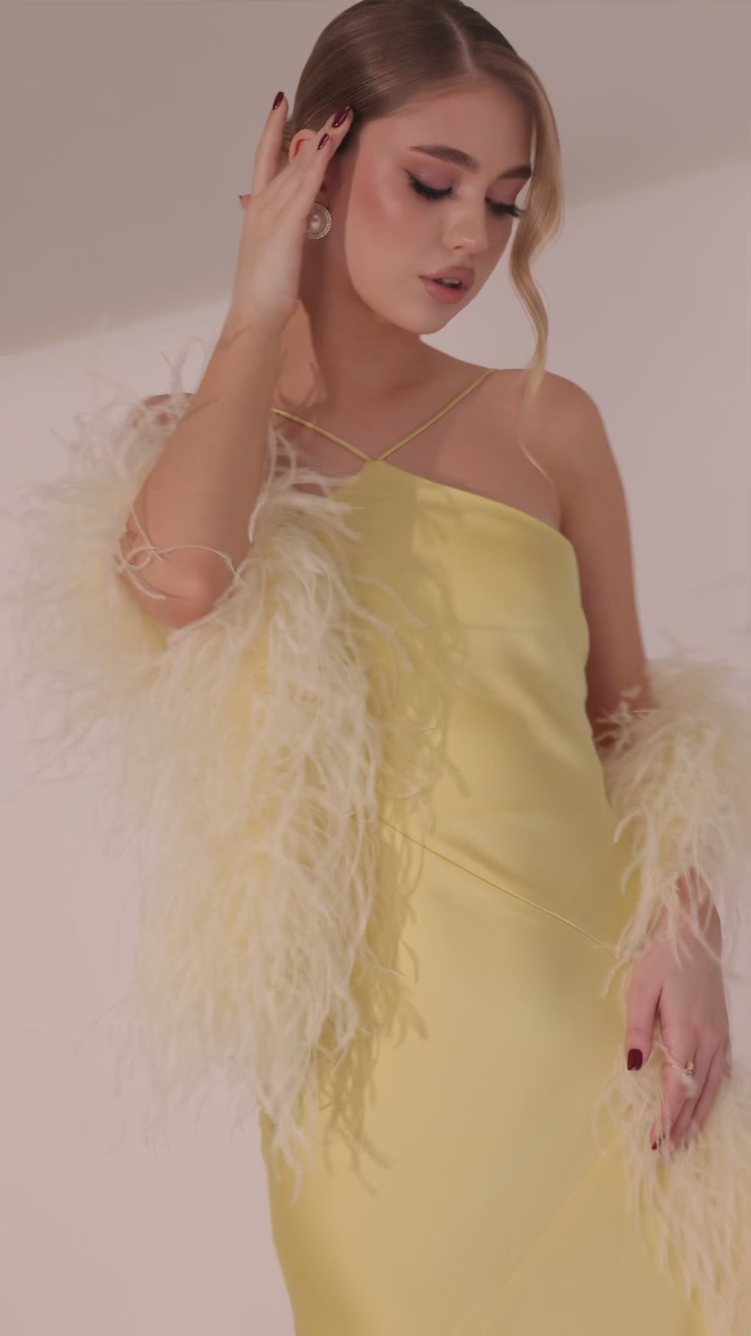 Video of Elara Dress in yellow color by Lafatale Atelier