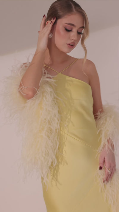 Video of Elara Dress in yellow color by Lafatale Atelier