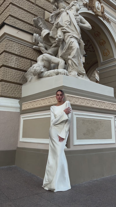 Video of Naomi Dress in ivory color by Lafatale Atelier